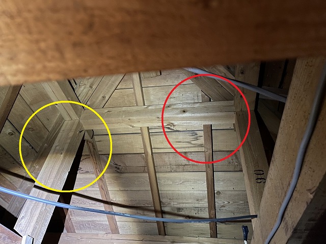 高松市　屋根裏の雨漏り箇所